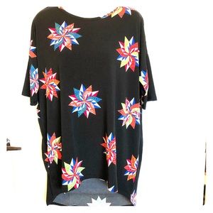 LulaRoe Irma Top High Low Black Tunic Small